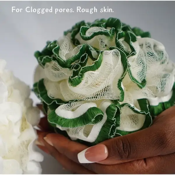 Ruffled Green-Edge Shower Ball