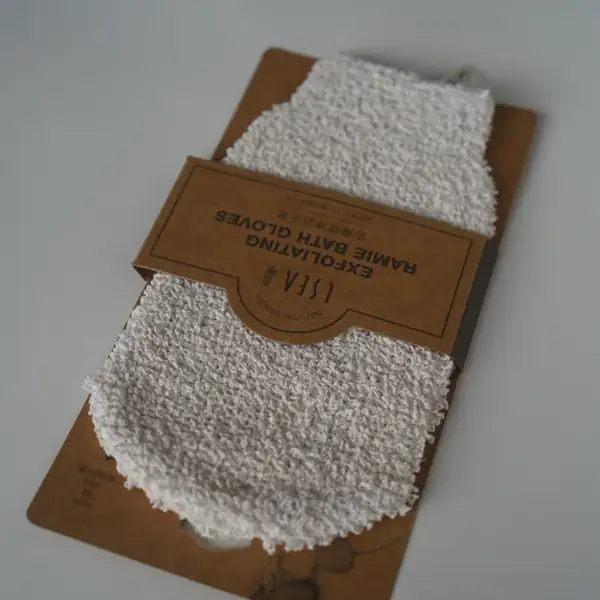 White Soft Exfoliating Shower Glove